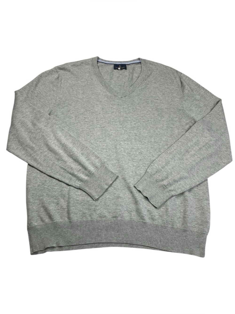 Brooks Brothers Mens V-Neck Sweater Layering Preppy Gray Golf Knit Pullover L